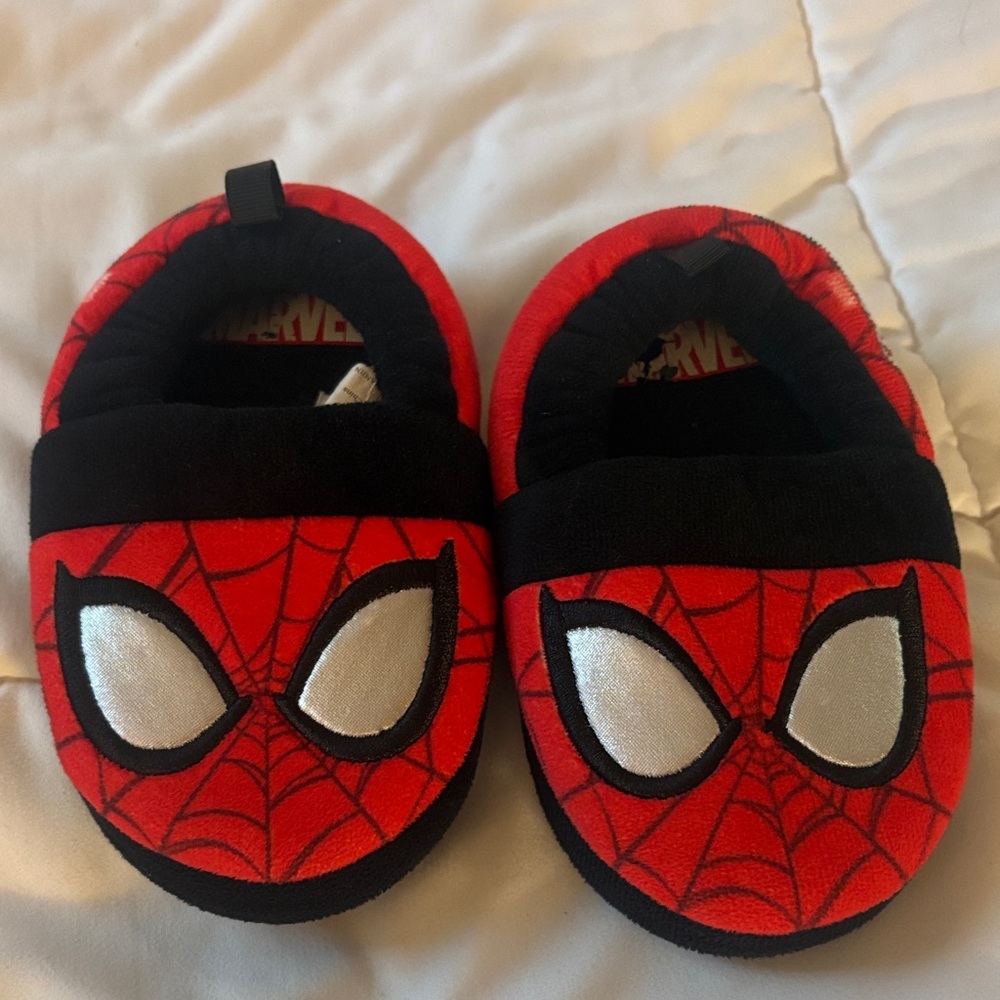 Marvel Spider-Man Kids Slippers - Red, Black, and Silver